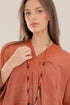 Embroidered oversized kaftan dress with V neckline